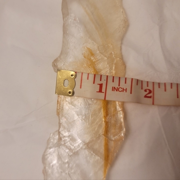 Raw Golden Phantom Selenite Gypsum Crystal Wand Slice With Limonite 0.181lb - Picture 3 of 11